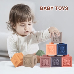 Bloques de construcción de silicona con diseño de número de Animal para bebé, juguete de aprendizaje, bloques suaves de apilamiento, con bolsa de malla, 6 uds. - Product Image 4