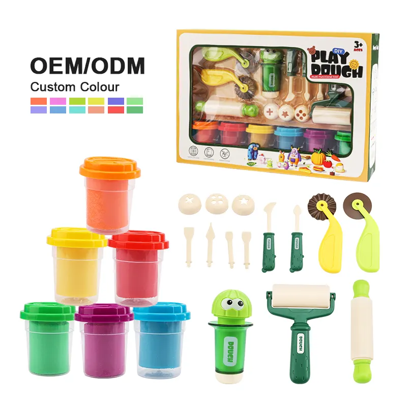 Leemook Venda quente OEM ODM Play massa brinquedos modelagem argila seca ao ar DIY molde argila colorida