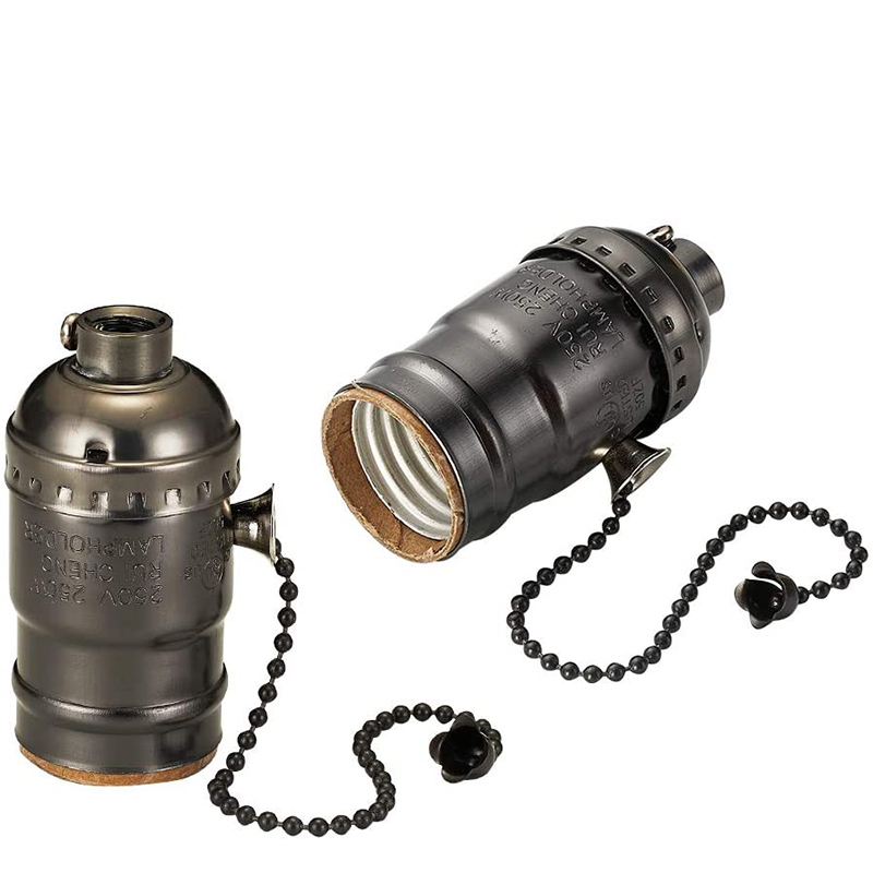 Douille de lampe à chaîne noire