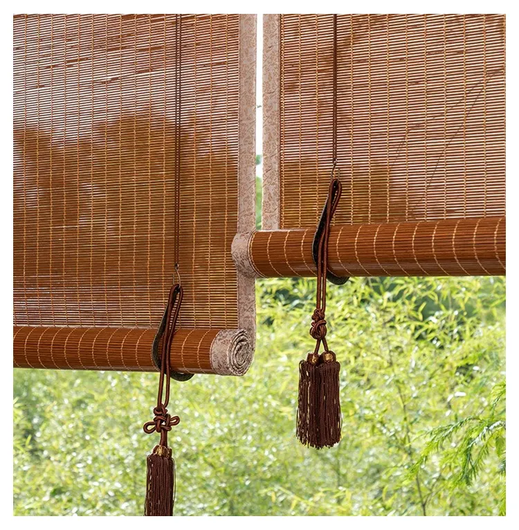 Cortina de bambú, persianas de láminas, persianas de madera para ventana, persianas enrollables de bambú, cortina de puerta de bambú automática