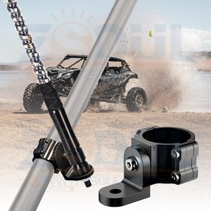 Evrensel ağır hizmet tipi ayarlanabilir 1.75 - 2 inç Roll Bar bayrak dağı kırbaç ışık montaj uyumlu tüm UTV Polaris RZR - Product Image 5
