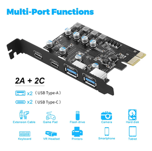 pci express pci e卡2端口USBA/ USBC 5Gbps USB3.2 Gen1 USB3.0 PCIE卡扩展附加卡适配器e pci - Product Image 5