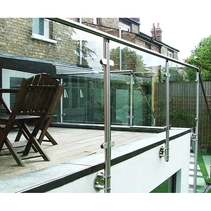 Barandilla de acero inoxidable para balcón, barandilla de vidrio estándar de construcción australiana, 316/304, venta al por mayor
