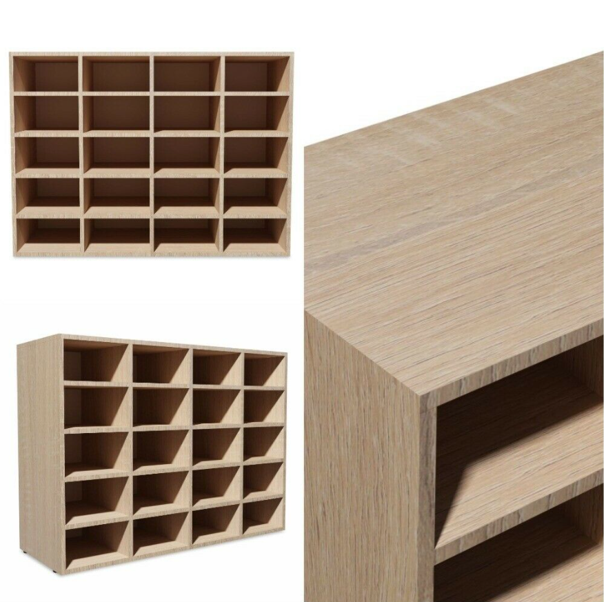 Functional Shoe Rack 20 Compartment Storage Stable Chipboard Home Area Organizer Shoe Cabinet Living Room Furniture