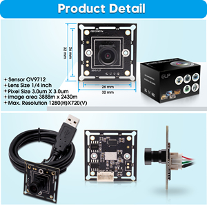 Modulo fotocamera Mini USB ELP 720P HD con obiettivo a 100 gradi driver gratuito lightburn Camera, Raspberry Pi, Jetson Nano camera - Product Image 5