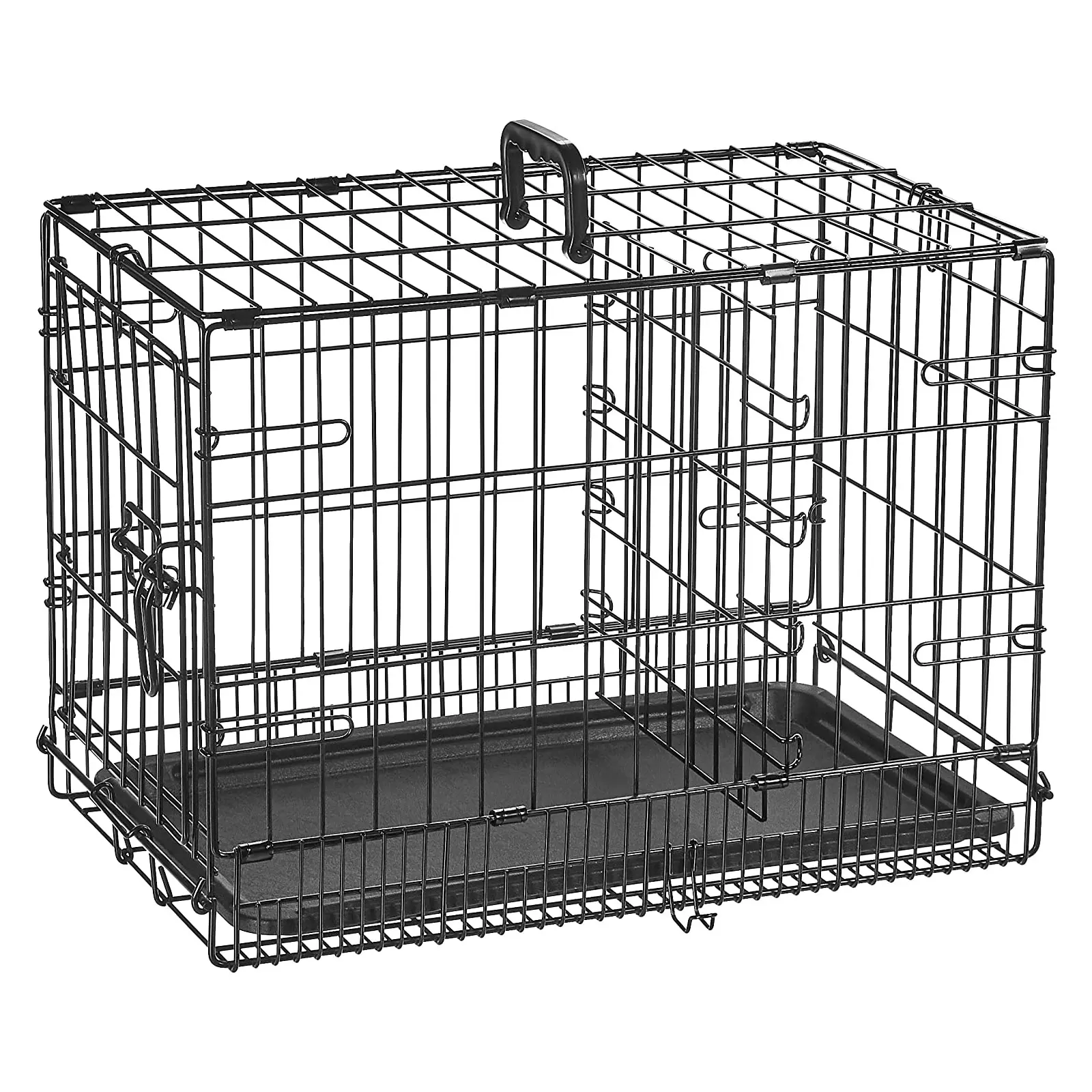 Indoor & Outdoor Dog Kennel Crate Playpen and Carrier Foldable Stainless Steel Dog Cage on Lockable Wheels