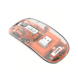 Mouse per Computer Wireless ottico Usb 2400 Dpi ricevitore 2.4G Mouse trasparente personalizzato Super sottile per Pc Laptop - Product Image 1