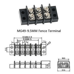 600V/30A 14.0mm đôi hàng thanh xe buýt rào cản khối thiết bị đầu cuối vít Loại kết nối sức mạnh công nghiệp sản phẩm - Product Image 6