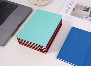 Taccuino personalizzabile all'ingrosso A5 con fascia elastica copertina in rilievo Logo rilegatura a foglia larga per uso commerciale o regalo - Product Image 3