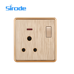 Sirode serie T3 estándar británico moderno Color dorado lujo 1 Gang 13A multifunción 2USB enchufes de pared eléctricos para el hogar