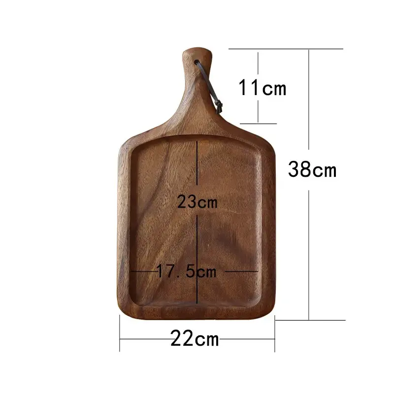 Wooden Pizza Tray Black Walnut Cheese Charcuterie Boards Cutting Board with Handle for Baking