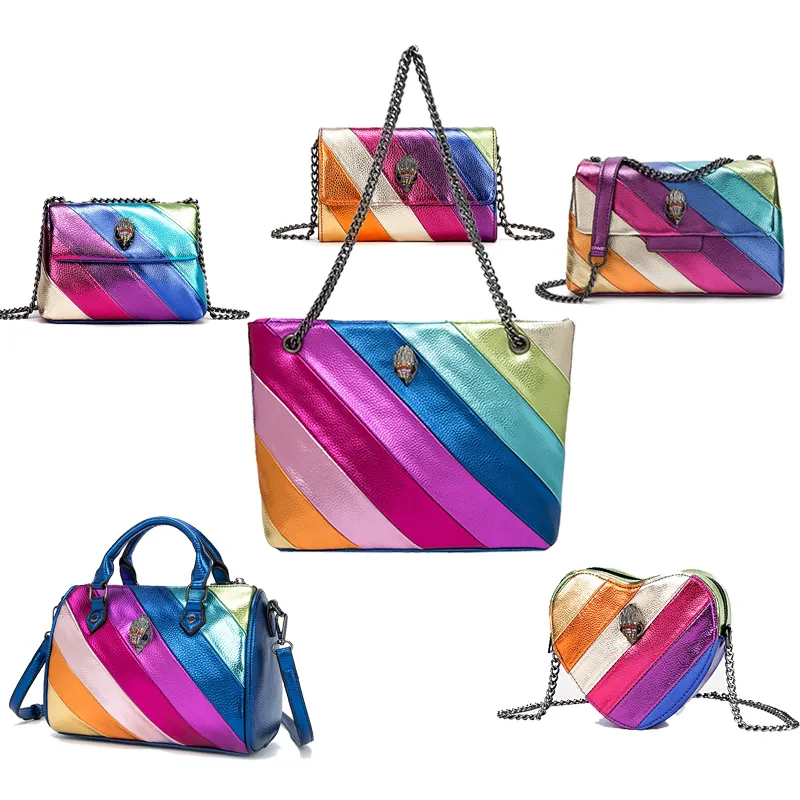 BM9999 Soft Leather Shoulder Hobo Bag Handbags for Women Large Rainbow Crossbody Bag Flap Purse and Handbag