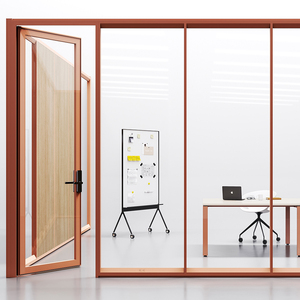 Sistema modular de panel de pared de partición de vidrio de oficina con puerta, divisores de oficina insonorizados - Product Image 2