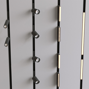 Hệ thống đèn ray từ tính gắn âm tường màu đen 2 dây, đèn LED ray từ tính tuyến tính 220V, đèn ray LED có thể điều chỉnh - Product Image 2