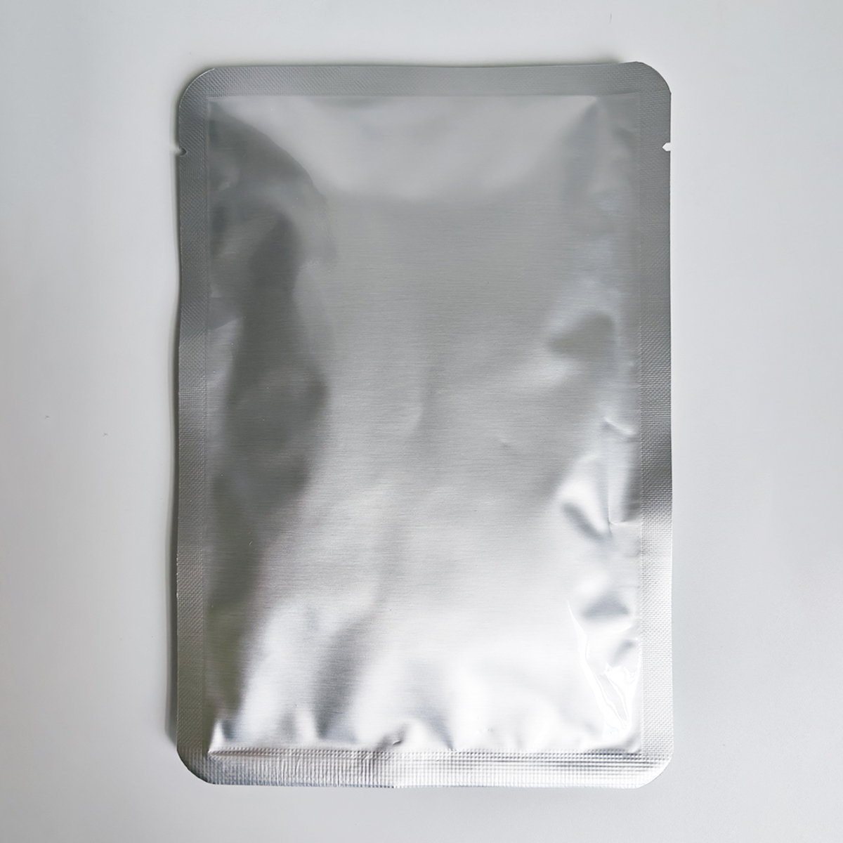 Blank silver bag without labels