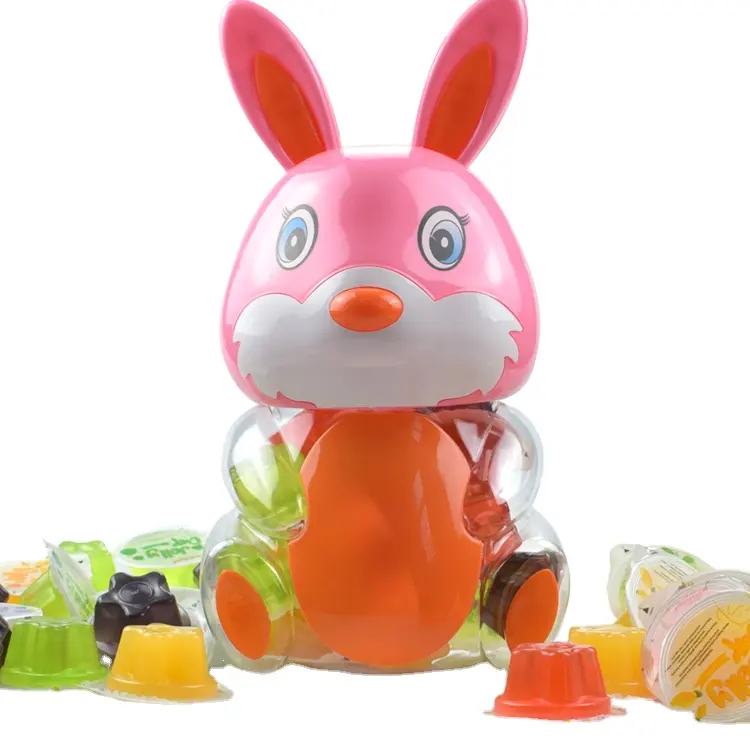 2022 nuova confezione Happy Easter Rabbit Jelly Jar 32g fruit jelly candy dolci