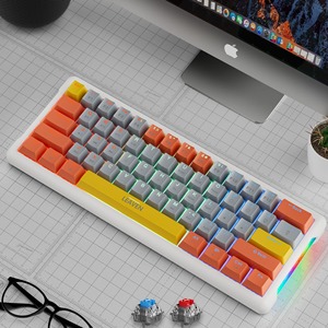 Mini Teclado mecánico inalámbrico Hotplug e-Sports personalizable RGB de tres modos, combinación de interfaz USB, accesorio de juego de ordenador en caja - Product Image 3