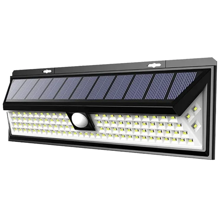 ALICSD sıcak satış IP65 su geçirmez güneş enerjili hareket sensörü sensör duvar lambası açık 118 LED güneş işık açık Yard garaj sundurma için