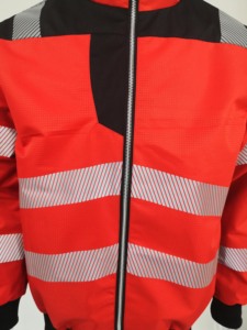 Açık egzersiz koşu için şık moda kırmızı yansıtıcı güvenlik bombacı ceket - Product Image 5