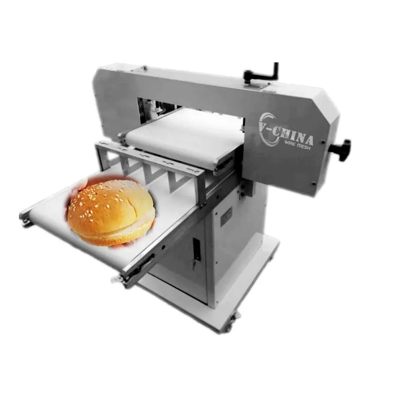 Full Cut Industrial Burger Bread Slicing Hot Dogs Slicers Half Cut Hamburger Layer Cake Slicer Machine