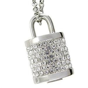 厂家供应金属水晶锁造型u盘2.0 4G 8G 16g时尚定制Logo u盘3.0 Pendrive - Product Image 1