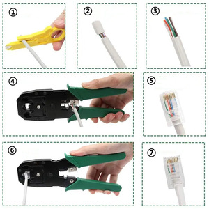 Kit de herramientas de reparación de red informática utilizado para equipos de fibra óptica LAN UTP Pelacables conector RJ45 5G redes Wi-Fi