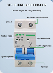 Disyuntor en miniatura portátil y fácil de usar Material de cobre nominal de 400V trifásico de 3 etapas con protección LI - Product Image 3