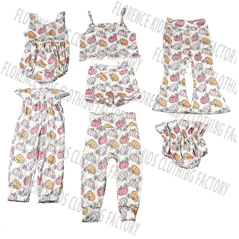 DH ODM Chica Conjuntos Fabrik neues Design Thanksgiving Kürbis Kleinkind Outfits Mädchen Kleidung Sets lässig
