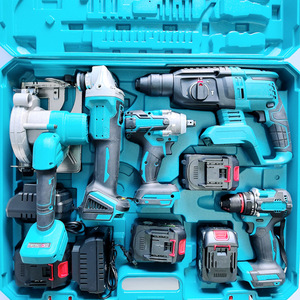 MKT akülü Combo güç araçları için en iyi indirim sertifikalı kalite 5 kitleri Set profesyonel kullanım için 20v 21v pil aracı kiti - Product Image 4