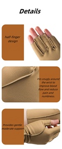 Sarung tangan kompresi Arthritis diperpanjang tanpa jari jahitan luar untuk Swell terowongan karpal dengan terbuka setengah jari pria wanita - Product Image 5