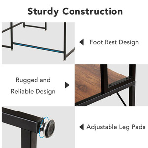Multifunction Workstation Laptop PC <strong>Table</strong> New <strong>Computer</strong> Desk with Shelf Storage Bookcase and Frame - Product Image 6