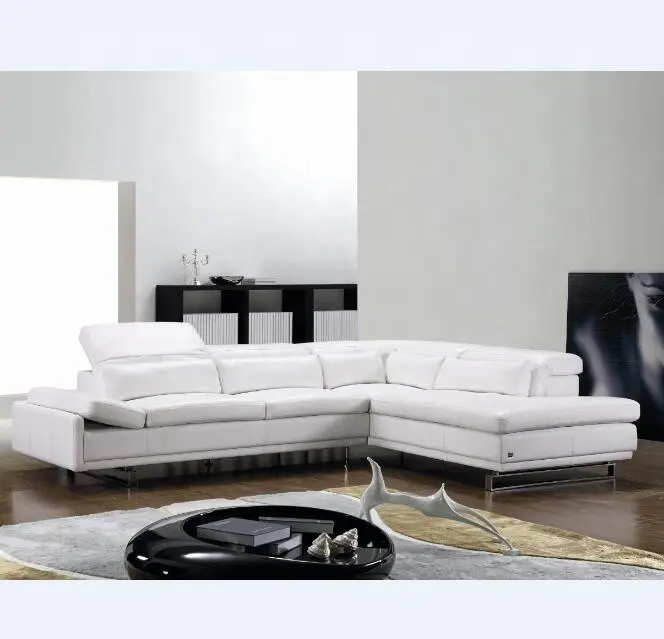 Mobiliário de desenho, itália, sofá de couro de luxo, branco, moderno, seccional