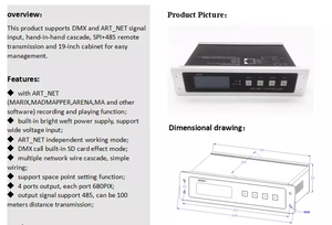 AN404 SPI DMX светодиодный контроллер Art_net RGB контроллер AC110-220V 4*680 пикселей 4-портовый цифровой контроллер светодиодной ленты AN404 модель - Product Image 2