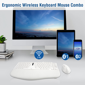 Juego combinado de teclado y ratón Fábrica nueva versión BT Inalámbrico ergonómico para PC Laptop Teclado inalámbrico ergonómico - Product Image 2