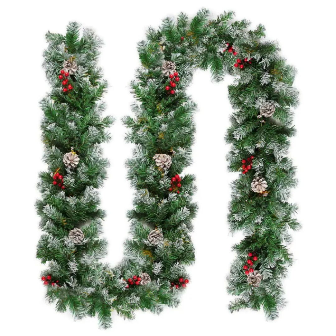 1.8-meter spray white with pine cones and red fruits, no light