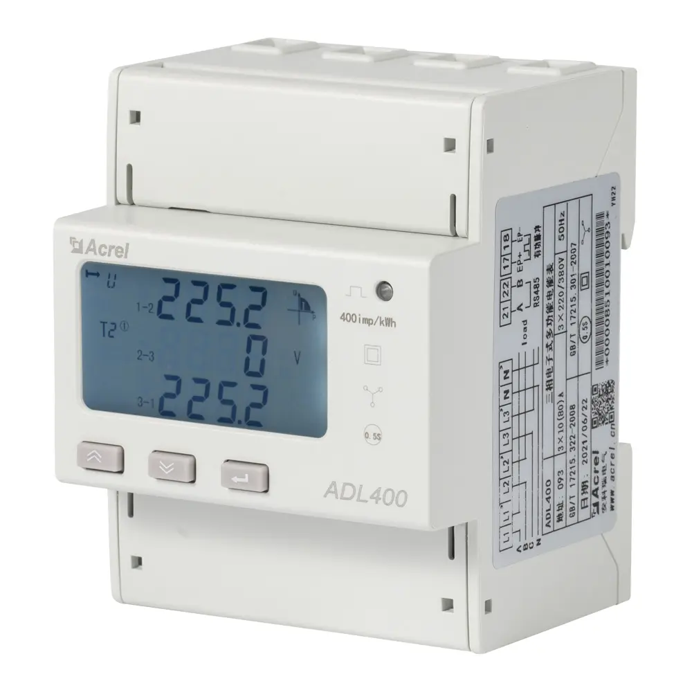 Acrel เครื่องวัดพลังงาน ADL400รางดิน3เฟสจอแสดงผลดิจิตอล RS485ระบบ Modbus-RTU IOT ที่ได้รับการรับรองจากส่วนกลาง