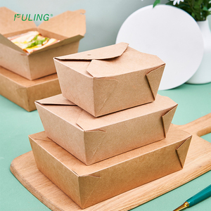 Fuling 1 #2 #3 #5 #8 # çıkar biyobozunur kare özel tek kullanımlık Kraft gıda kağıt yemek kabı - Product Image 5