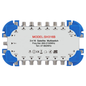 3x16衛星マルチスイッチ2150Hz3入力24出力DiSEqC2.0衛星カスケードマルチスイッチ - Product Image 1