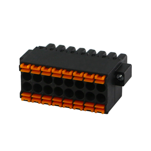 Double Rows Plug <strong>Push</strong> Wire <strong>Spring</strong> <strong>Terminal</strong> <strong>Blocks</strong> with Flange Screw Socket Connector 3.5mm Pitch - Product Image 1
