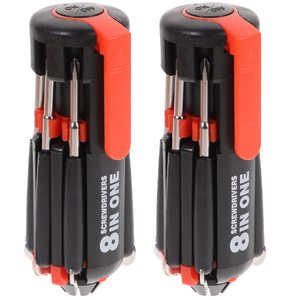<strong>8</strong> <strong>in</strong> <strong>1</strong> Screwdriver Set Stubby Screwdriver Ratcheting Screwdriver Set Including Flathead Phillips Hex and Torx <strong>Tips</strong> - Product Image 1