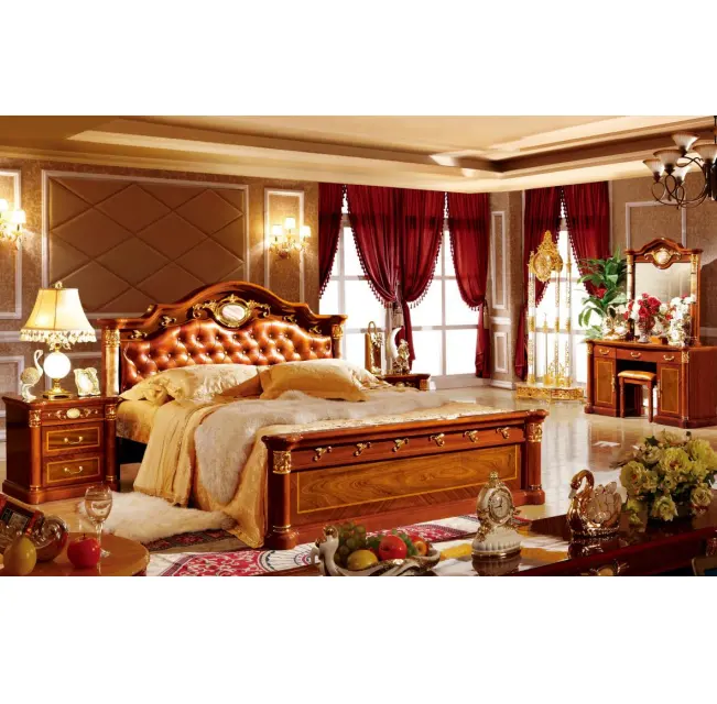 Klassisches King Size Schlafzimmer Set im europäischen Stil Hot Sell Royal Luxury Schlafzimmer möbel