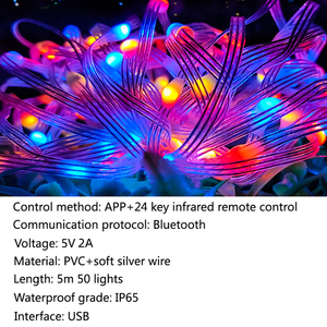 Smart LED Weihnachts baum Lichter Fee Girlande Remote App Fernbedienung USB-Stecker Lichterketten für Urlaub Dekoration - Product Image 5