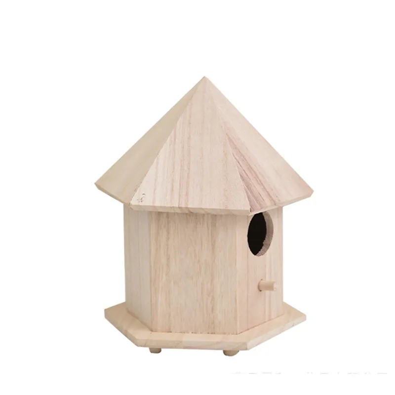 Tùy chỉnh budgie Finch Canary chim Nhà chim hộp giống chim kẻ sọc gỗ bề mặt crafting birdhouse