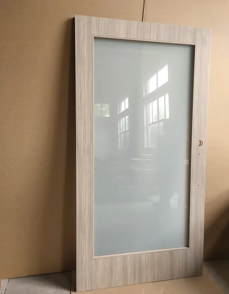 Spring Hill Suites Bathroom Sliding Barn Door Single Panel Door with Laminated Glass