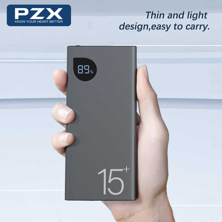 PZX โทรศัพท์มือถือพกพา,22.5W Type C PD เชื่อมต่อได้หลากหลาย15000Mah ชาร์จเร็วพร้อมพาวเวอร์แบงค์หน้าจอดิจิตอล