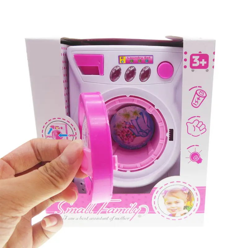 子供のふり遊びおもちゃシミュレーション子供のための小さな家族のミニ電気洗濯機教育玩具
