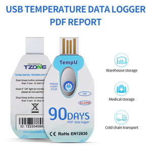 高灵敏度温度数据记录器USB温度记录器90天PDF报告实验室10000容量 - Product Image 5