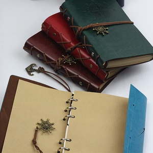 Diario in pelle Vintage agenda per viaggiatori agenda per scrivere quaderno per appunti ricaricabile no line A6 taccuino per uomo e donna - Product Image 2