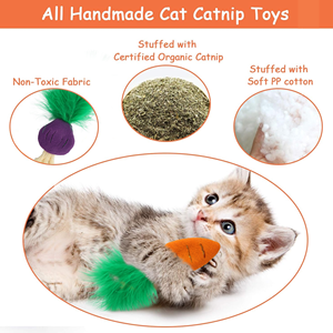 AFP New Arrival Healthy Mix Series Premium <strong>Catnip</strong> Toy Soft Yarn Feathers Cat Chew Toy With Crinkle Paper Interactive <strong>Catnip</strong> Toys - Product Image 2