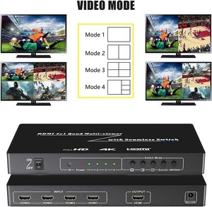 <strong>HDMI</strong> Seamless <strong>Switch</strong> Quad Multi-viewer 4 in 1 Out 4x1 <strong>hdmi</strong> Professional Audio Video - Product Image 5